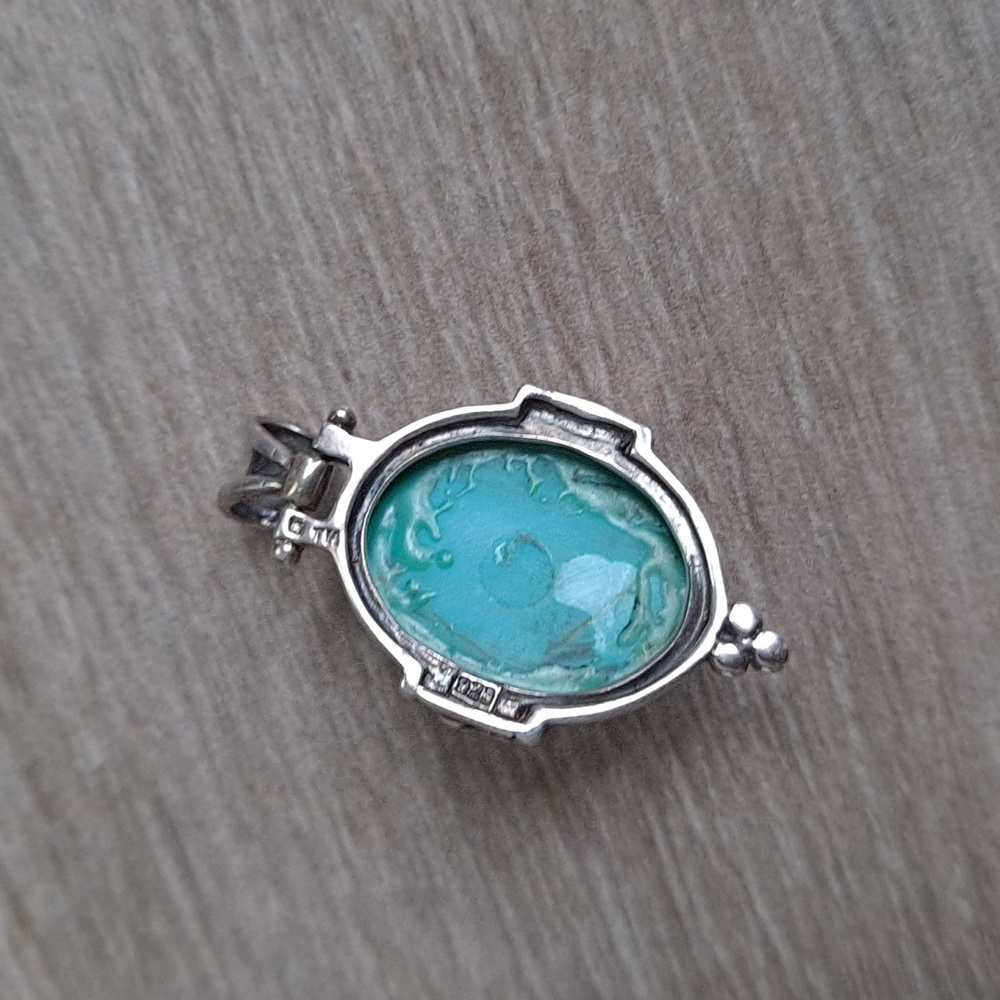 Sterling silver and turquoise pendant - Picture 6 of 11